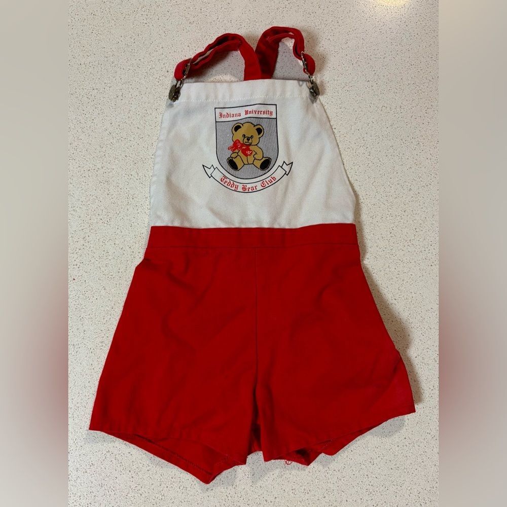 Vintage Cricketogs IU Hoosiers Overalls Toddler Teddy Bear Club F3*